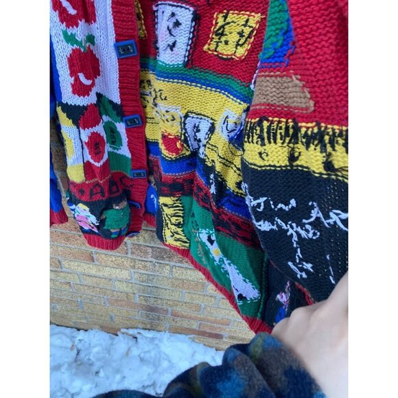 Vintage Belle Pointe School Teacher Classroom Students Cardigan Size L Sweater - Picture 7 of 10